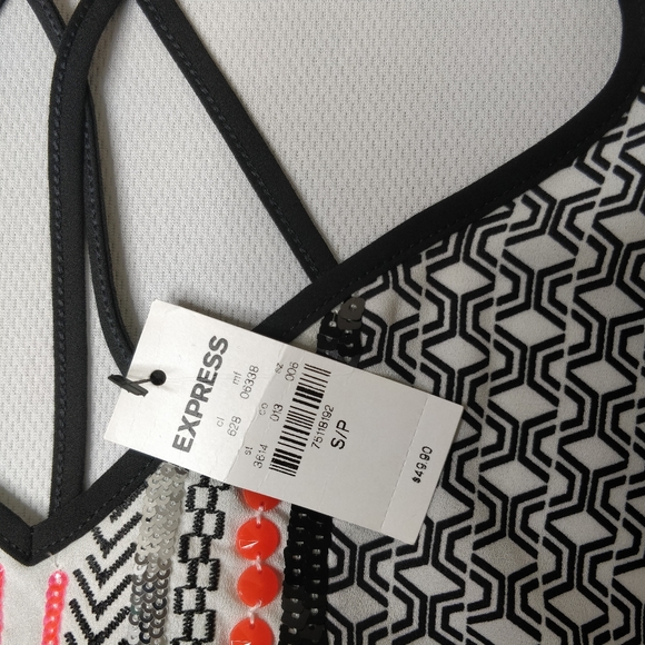 Nwt Express Tank Top Size S Sequin - Picture 2 of 6